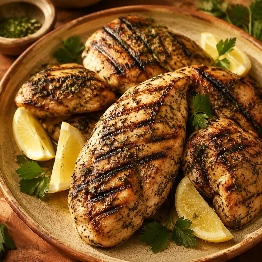 Grilled chicken with herbs