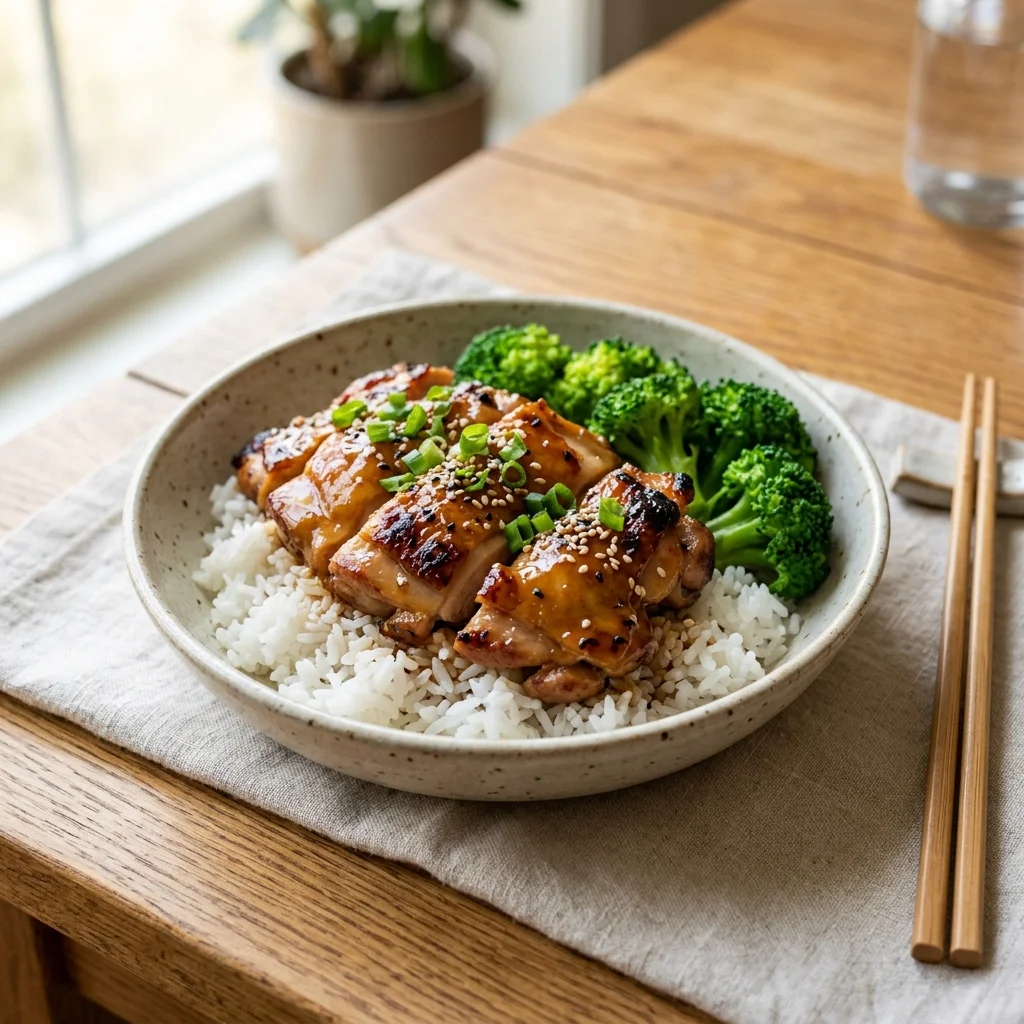 Teriyaki Chicken with Alcohol-Free Apple-Ginger Glaze