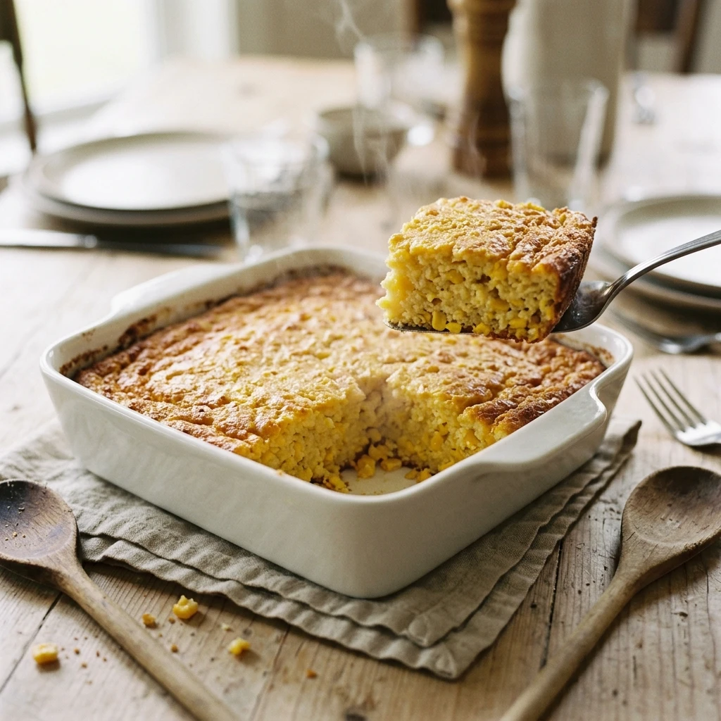 Easy Corn Casserole With a Tender, Sliceable Center