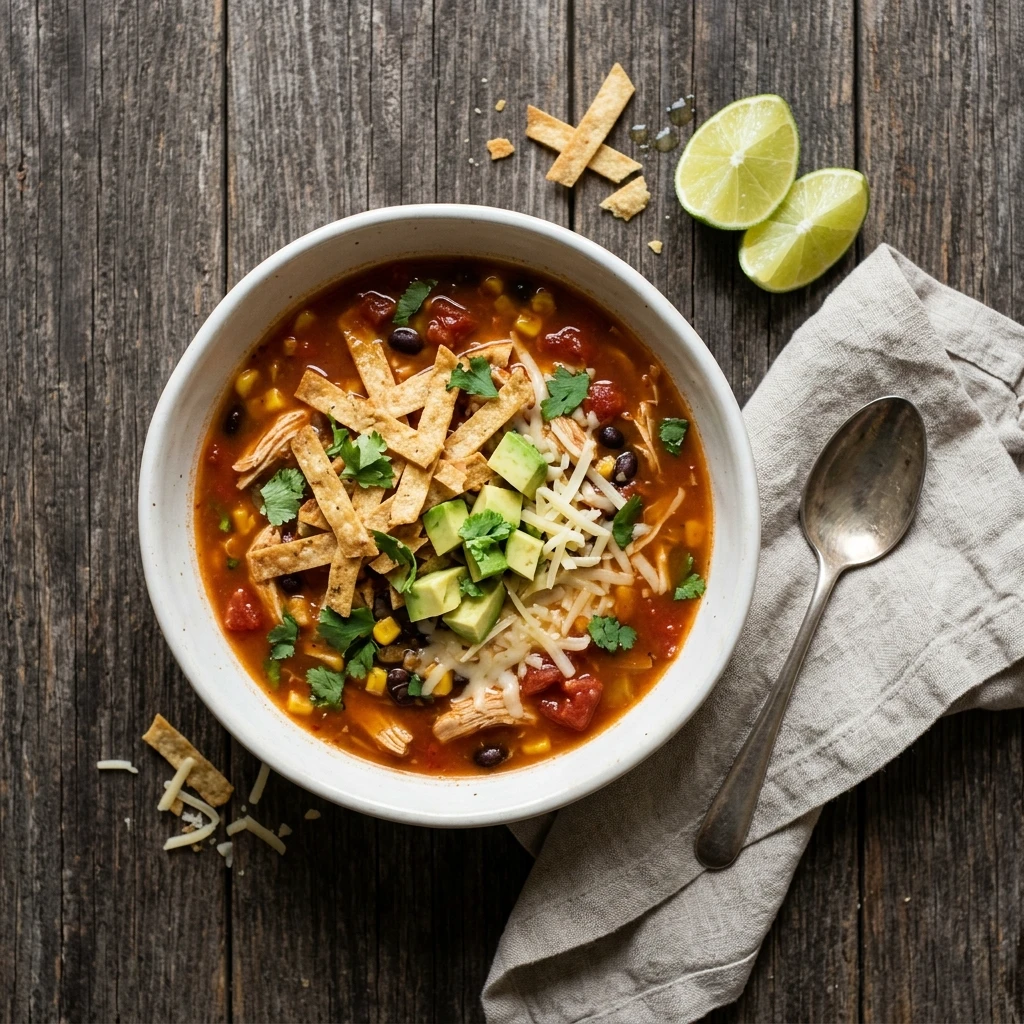 The Best Chicken Tortilla Soup With Crispy Baked Tortilla Strips
