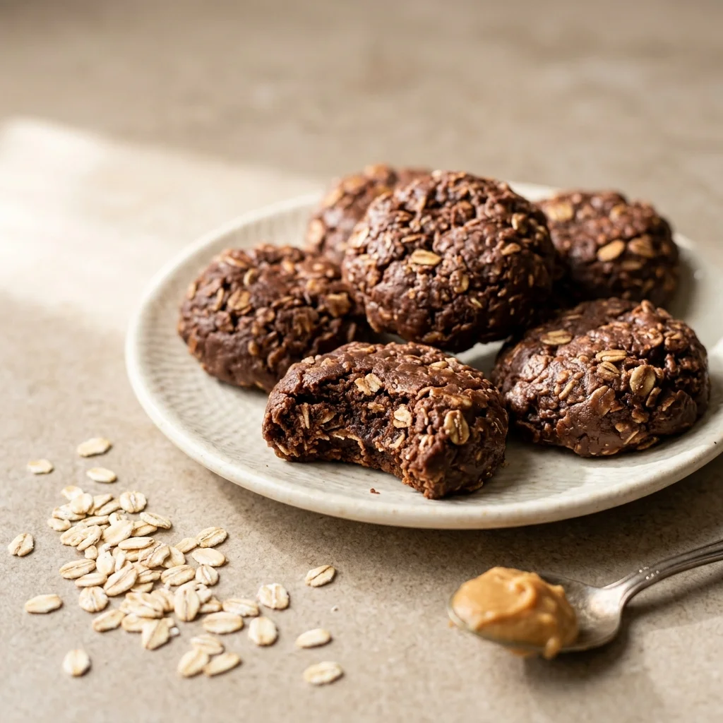 Easy No Bake Cookies With Chocolate, Peanut Butter and Oats