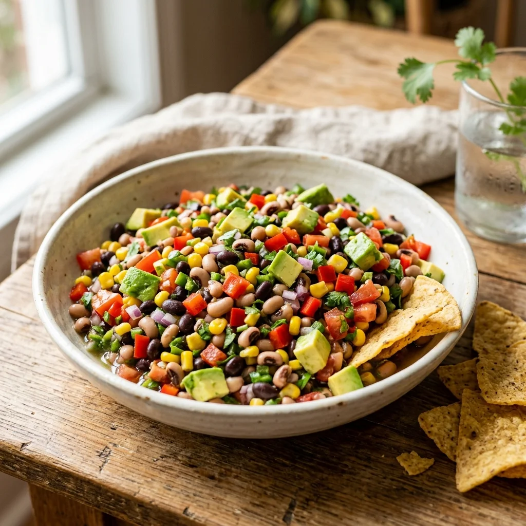 Easy Cowboy Caviar with Zesty Lime Dressing
