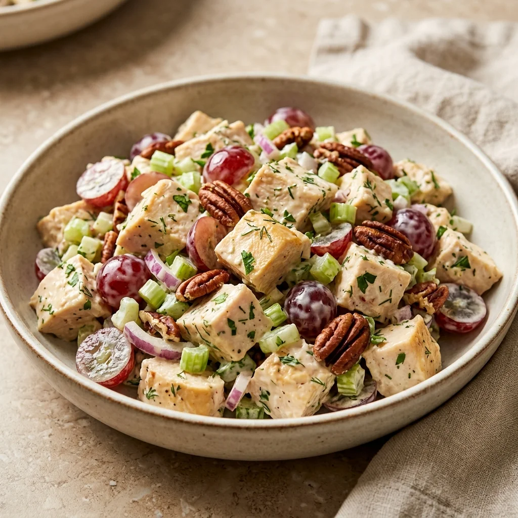 Creamy Chicken Salad with Grapes and Pecans