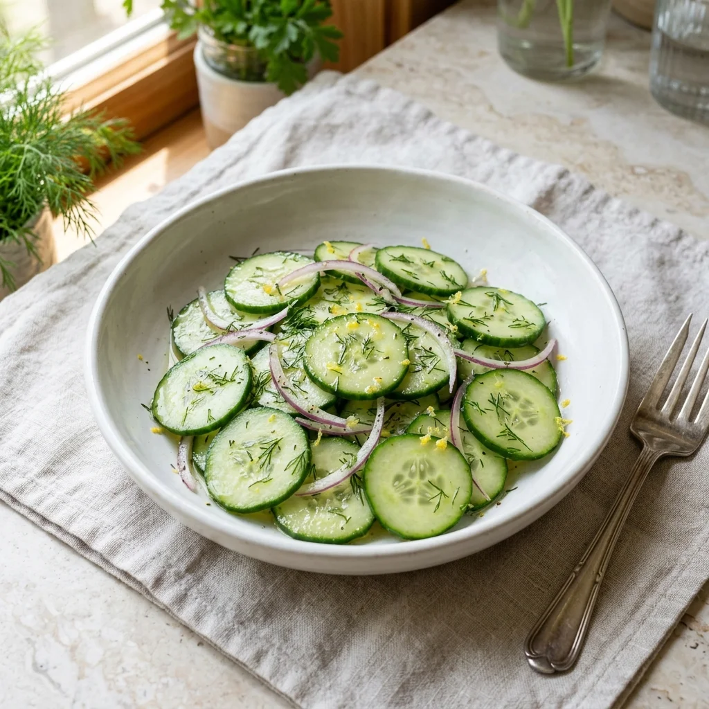 Cucumber Salad with Dill, Red Onion, and Lemon Zest