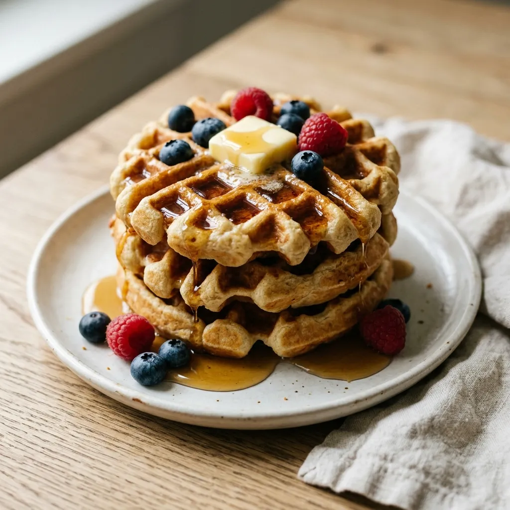 Crispy Homemade Waffles With a Fluffy Buttermilk Center